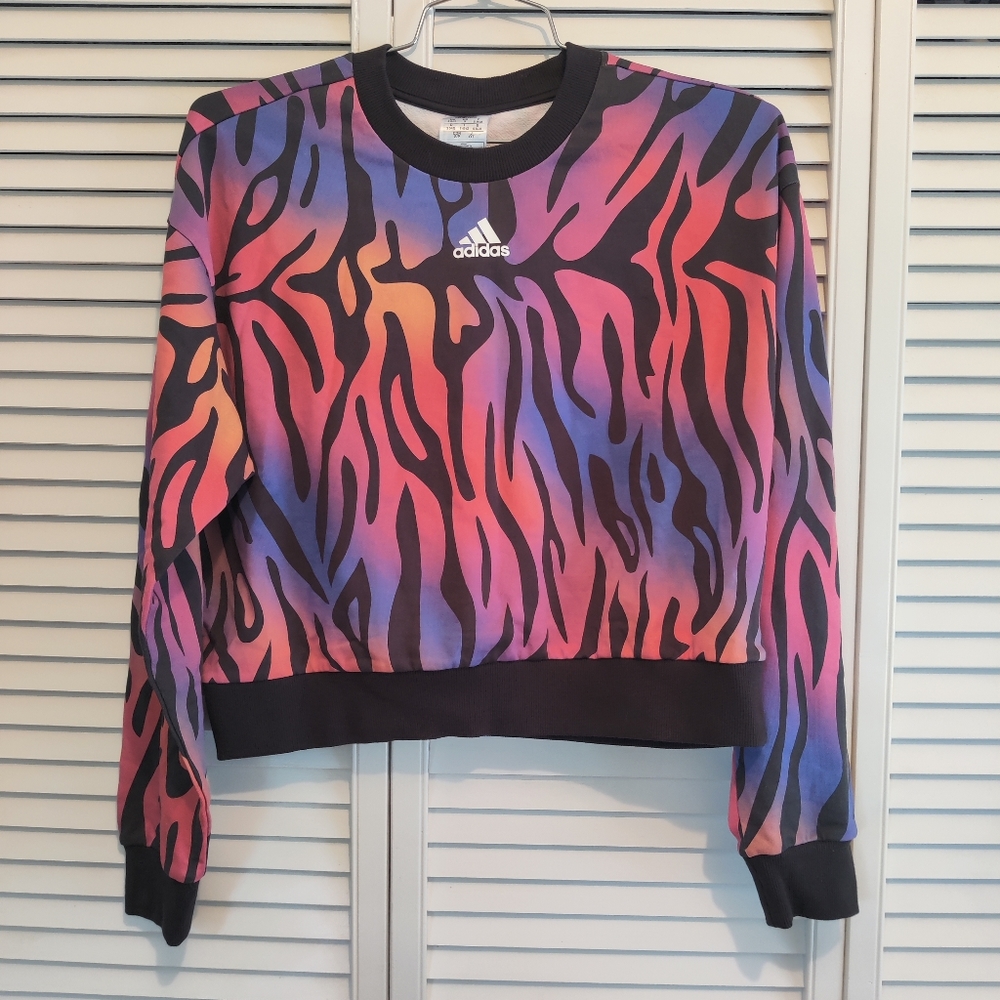 COPY - Ladies Adidas Sm Animal Print Short Sweat Shirt